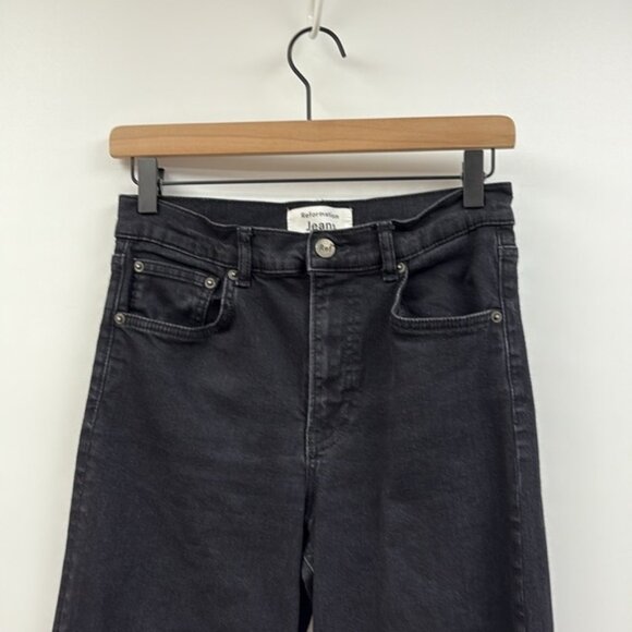 Reformation Emma High Rise Wide Leg Jeans '90s Relaxed Black Washed Denim 28 - Picture 5 of 11